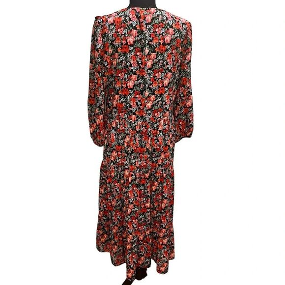 Zara Dress Maxi Floral Ruffle Tiered 4786/264/800/M Size Medium - Picture 5 of 11